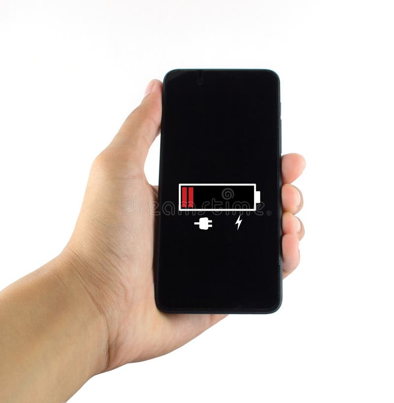 Smart Phone Battery Low White Background Stock Photo Image of cellphone, modern 43931866