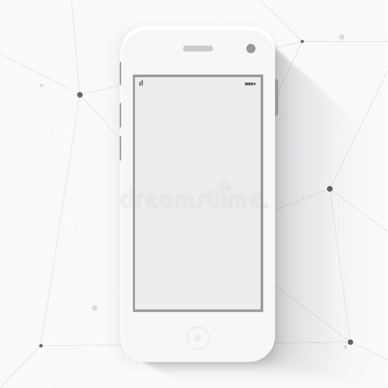 Smart Phone with Isolated. Realistic white royalty free illustration