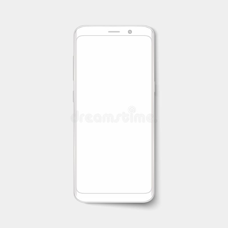 Smart phone. Realistic mobile phone smart phone with blank screen isolated on background. Vector illustration for printing and web