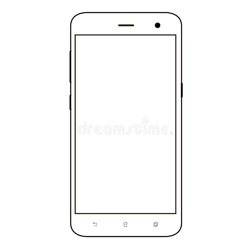 Smart phone. Realistic mobile phone smart phone with blank screen isolated on background. Vector illustration for printing and web