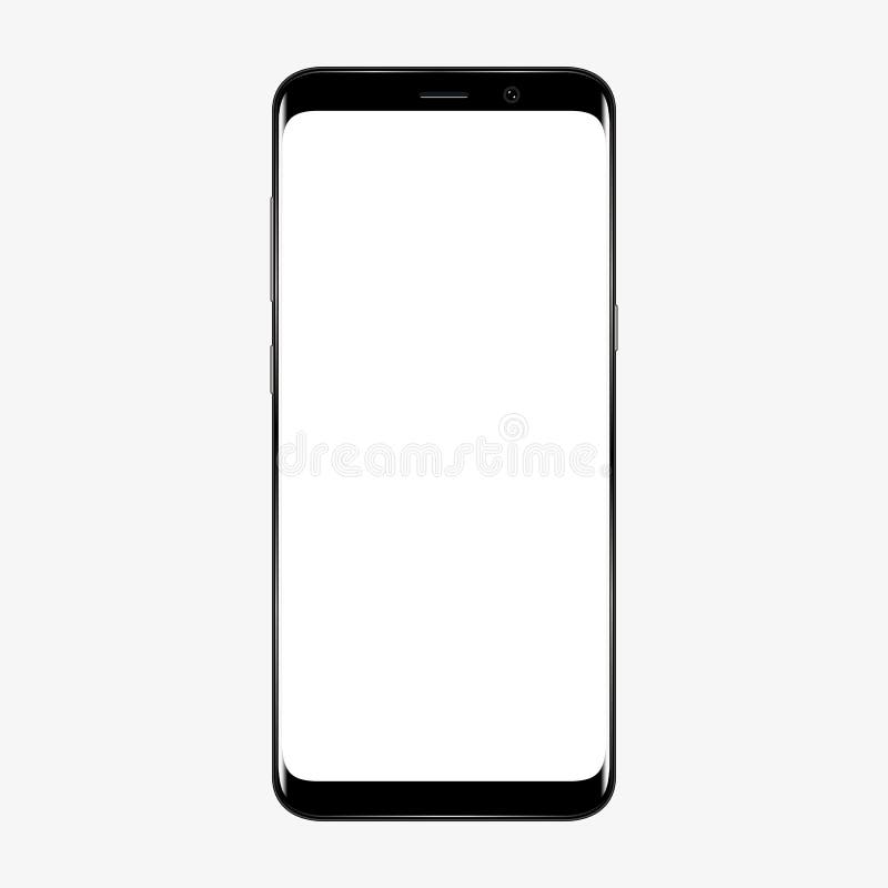 Smart phone. Realistic mobile phone smartphone with blank screen isolated on background. Vector illustration for printing and web