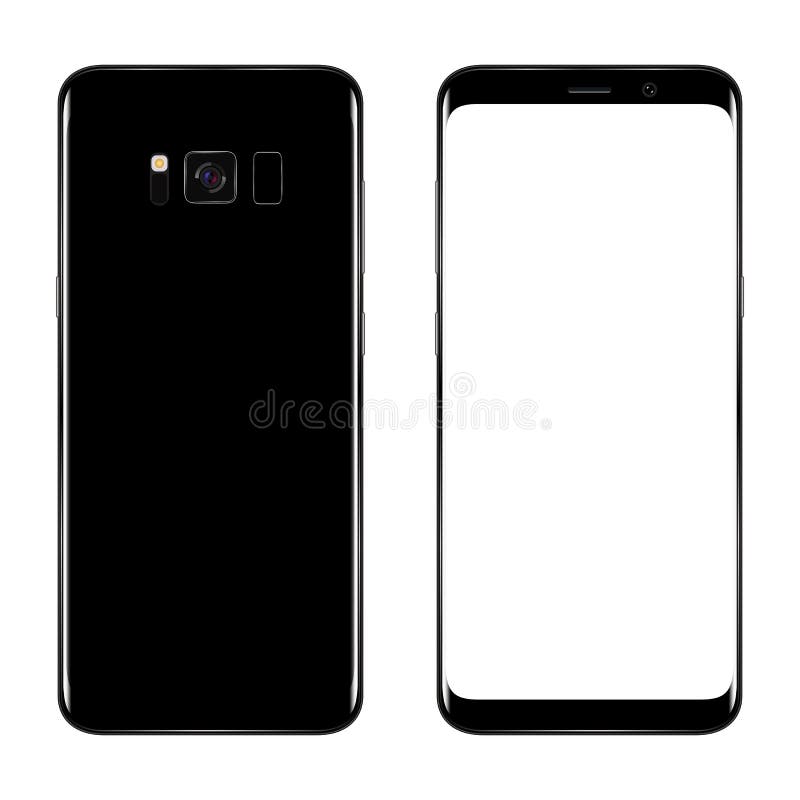 Smart phone. Realistic mobile phone smartphone with blank screen isolated on background. Vector illustration for printing and web