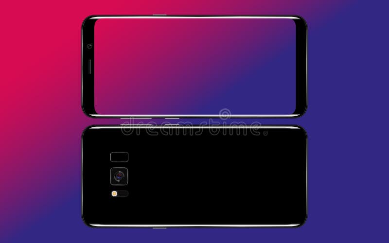 Smart phone. Realistic mobile phone smartphone with blank screen isolated on background. Vector illustration for printing and web