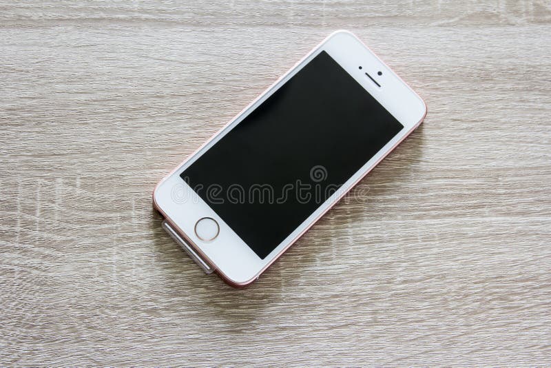Smart Phone on Wooden Table Stock Photo Image of gadget, responsive