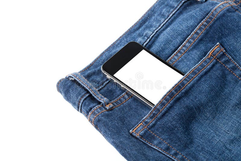 Smart Phone in Your Pocket Blue Jeans Stock Image Image of holding