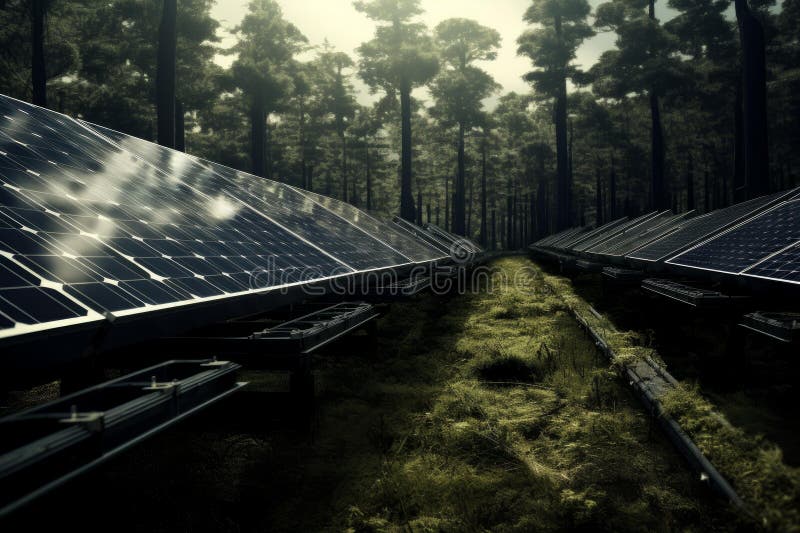 Smart Solar panels. Generate Ai stock photography