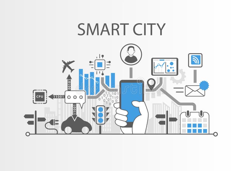 Smart stadsbakgrund vektor illustrationer
