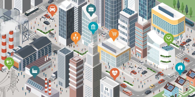 Smart stadsbaner vektor illustrationer