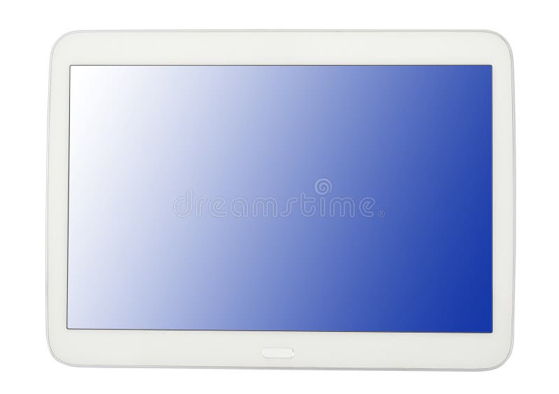 Smart Tablet with Blue Screen Isolated Stock Photo Image of clipping