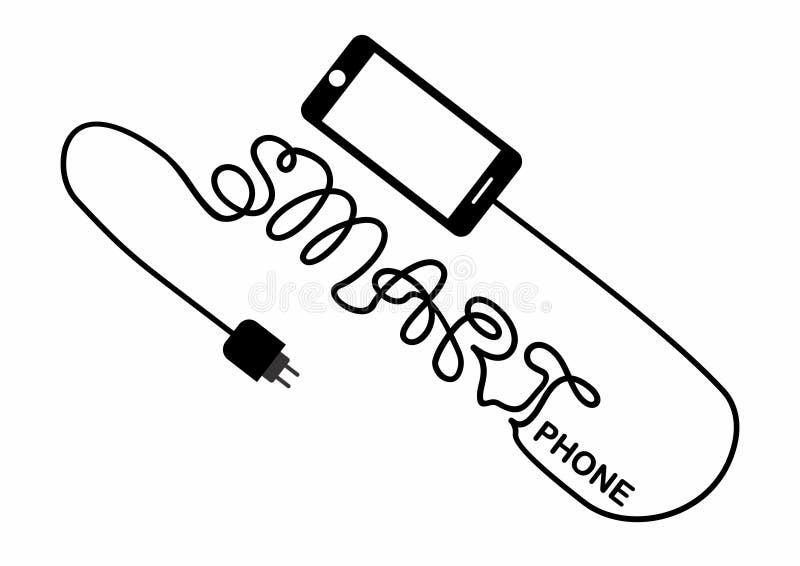 Smart telefon med uppladdaren stock illustrationer Smart telefon med uppladdaren stock illustrationer