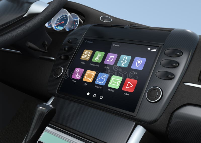 Smart touch screen multimedia system for automobile royalty free stock photography Smart touch screen multimedia system for automobile royalty free stock photography