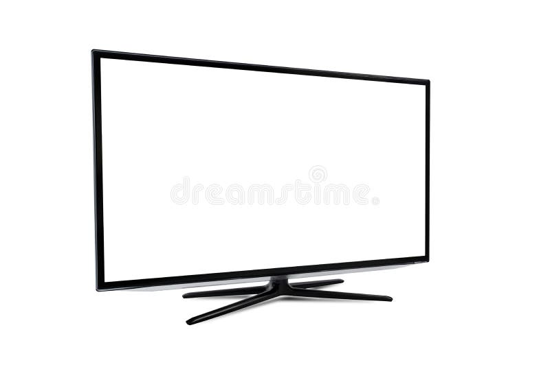 Smart Tv With Blank Screen Isolated Stock Image Image Of Flat Copy