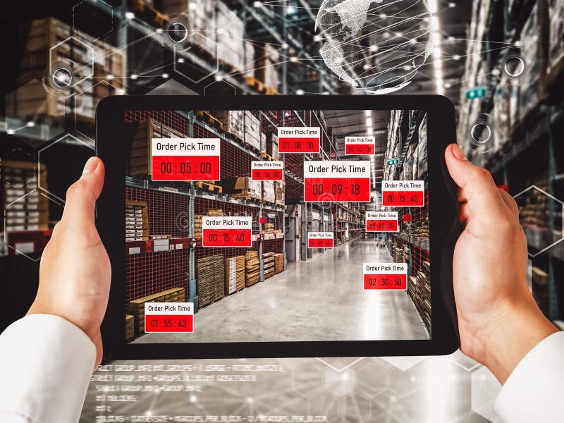 Smart warehouse management system using augmented reality technology stock photos