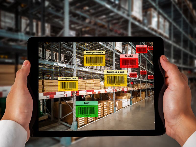 Smart warehouse management system using augmented reality technology stock photography