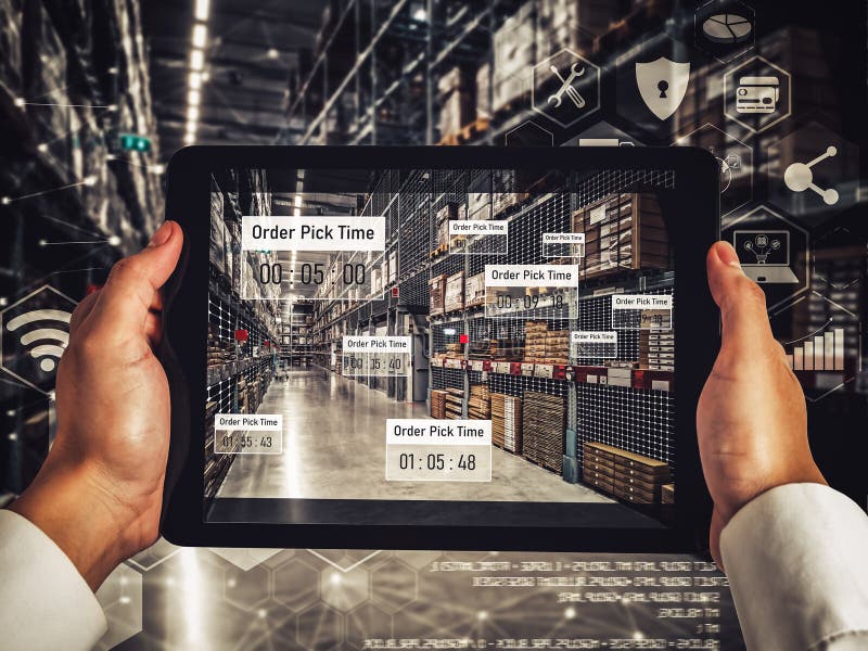 Smart warehouse management system using augmented reality technology royalty free stock image