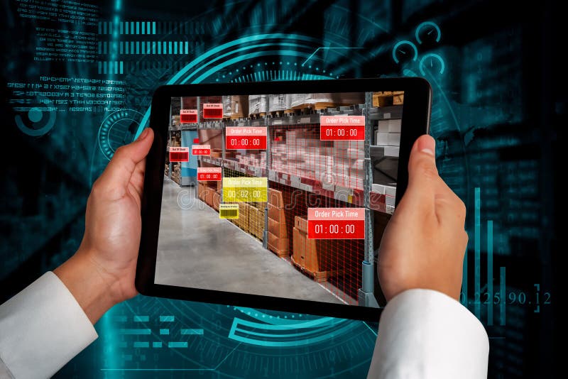 Smart warehouse management system using augmented reality technology stock photography