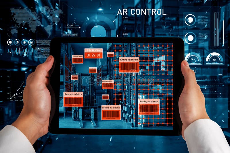Smart warehouse management system using augmented reality technology royalty free stock photo