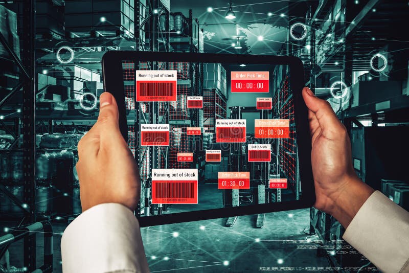 Smart warehouse management system using augmented reality technology royalty free stock photos