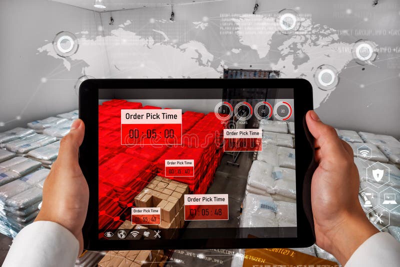 Smart warehouse management system using augmented reality technology royalty free stock images