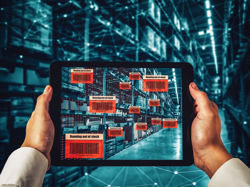 Smart warehouse management system using augmented reality technology royalty free stock photo