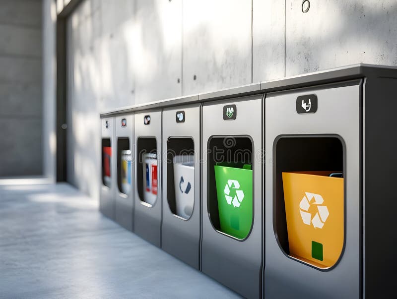 Smart Waste Sorting System Designed to Increase Recycling Rates and Environmental Sustainability vector illustration
