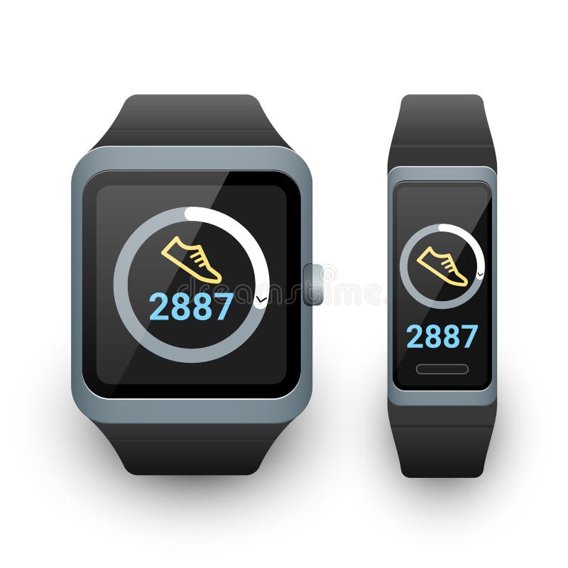 Smart Watch and Activity Fitness Tracker with Steps Counter App on