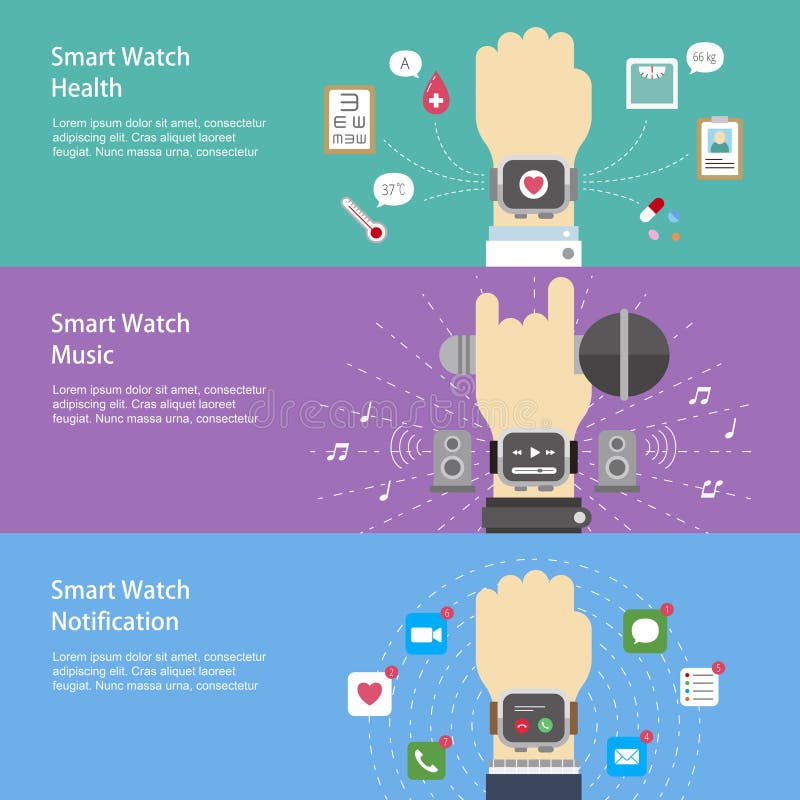 Smart Watch Map Application Stock Vector Illustration of location