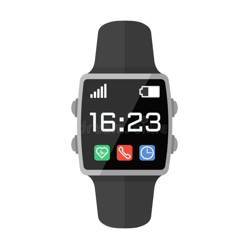 Smart Watch Flat Vector Illustration Stock Vector Illustration of