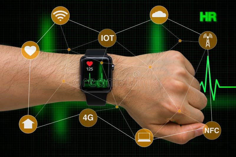 Smart Watch Monitoring Heart Rate Application Concept with Heart Stock ... Circuit Diagram