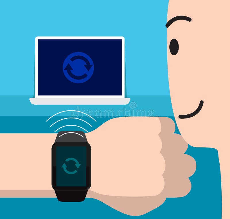 Smart Watch Alarm Clock Cartoon Vector Illustration Stock Vector