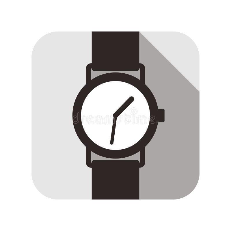 Smart Watch with Time Clock on Screen, Vector Illustration Stock Vector
