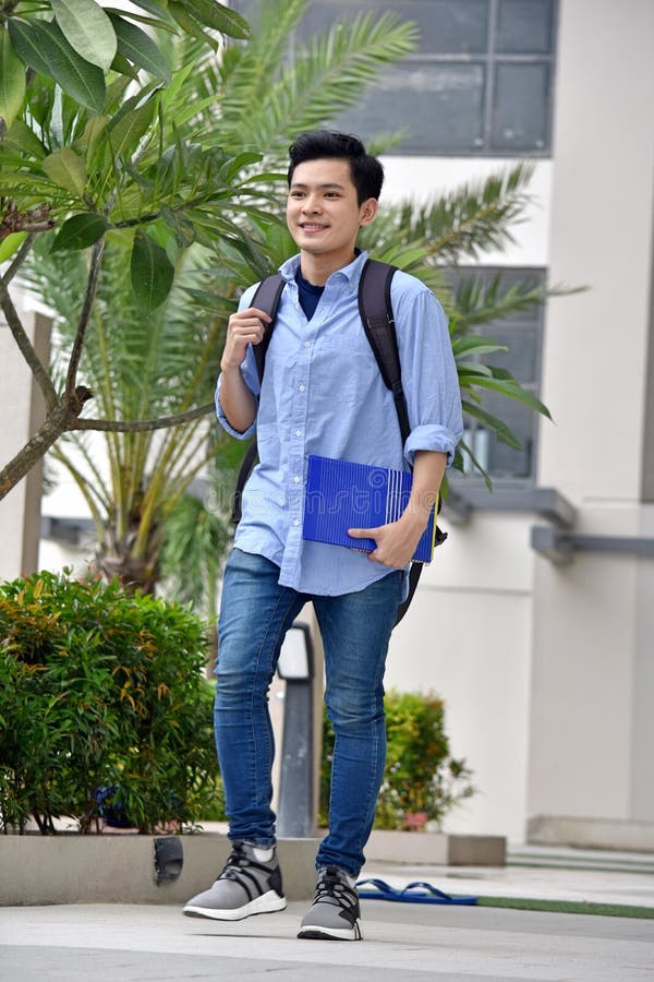 Filipino Boy Student Smiling Walking Stock Image - Image of student ...