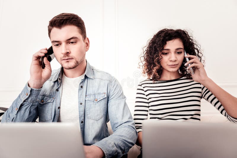 Answering calls stock photo. Image of consultant, isolated - 36228304