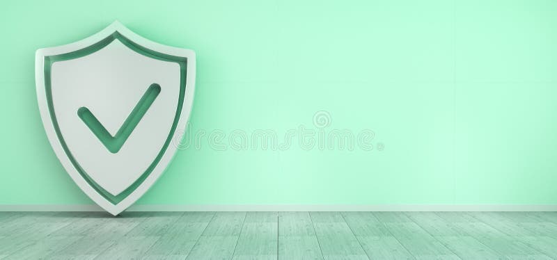 Smarthome shield security interface 3D rendering stock illustration Smarthome shield security interface 3D rendering stock illustration