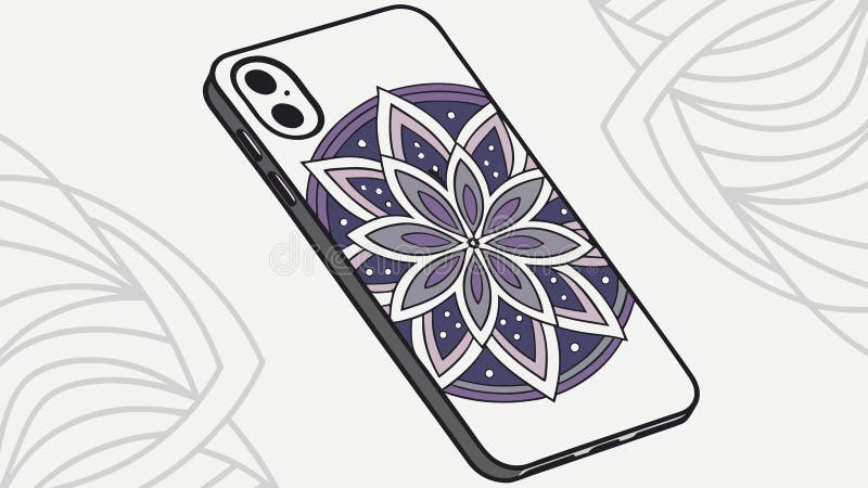Κομψό smartphone με περίτεχνο σχέδιο μαντάλα στην πίσω θήκη, διανυσματικό σχέδιο Generative AI ελεύθερη απεικόνιση δικαιώματος