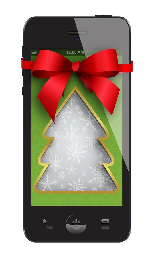 Smartphone as a gift stock illustration. Illustration of glossy - 27403547