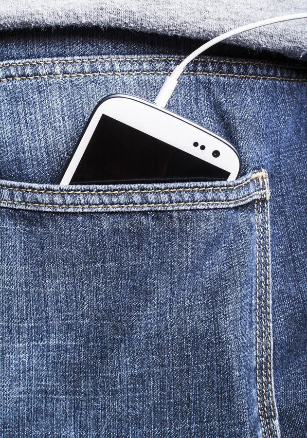 Smartphone jeans pocket stock image. Image of woman, details - 9241851