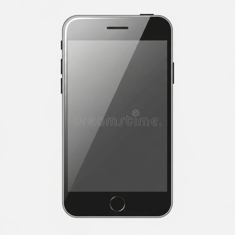 A smartphone with a black screen stock illustration