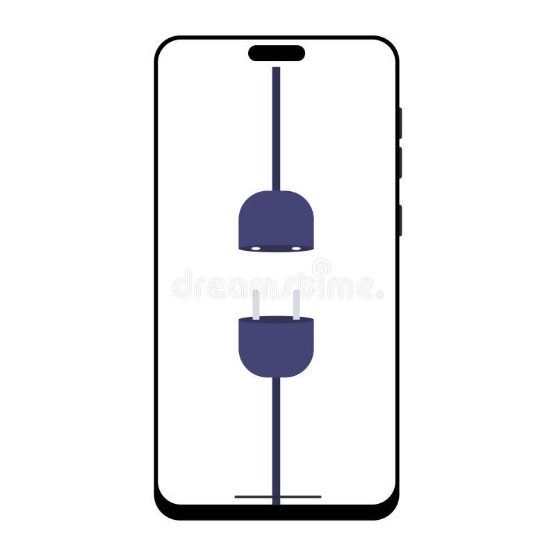 Smartphone charging cable with plug and adapter illustration. royalty free illustration
