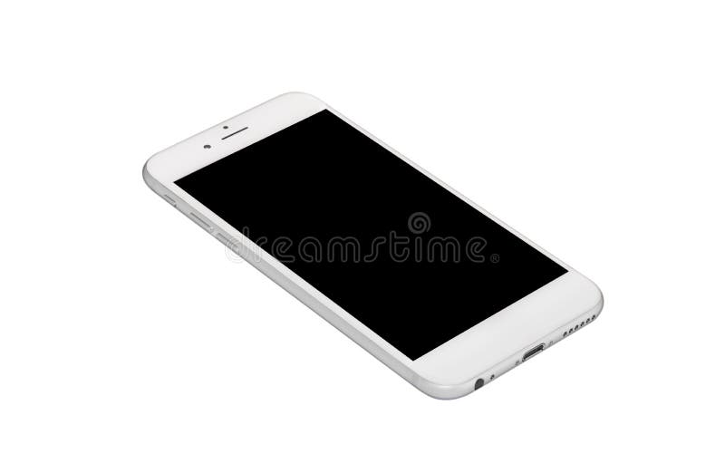 Smartphone, grey color with blank touch screen isolated on white background. Smartphone, grey color with blank touch screen isolated on white background