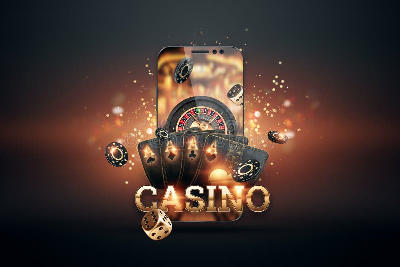 Fundo Criativo Do Casino Online, Na Mão De Um Homem Um Smartphone Com  Cartas De Néon De Jogo, Fichas, Dados. O Conceito De Jogo Online, Apostas,  Poker. Foto Royalty Free, Gravuras, Imagens