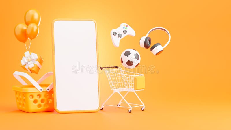 Download Smartphone Com O Conceito Online De Compras Para Fazer Mockup Ilustração Stock - Ilustração de ...