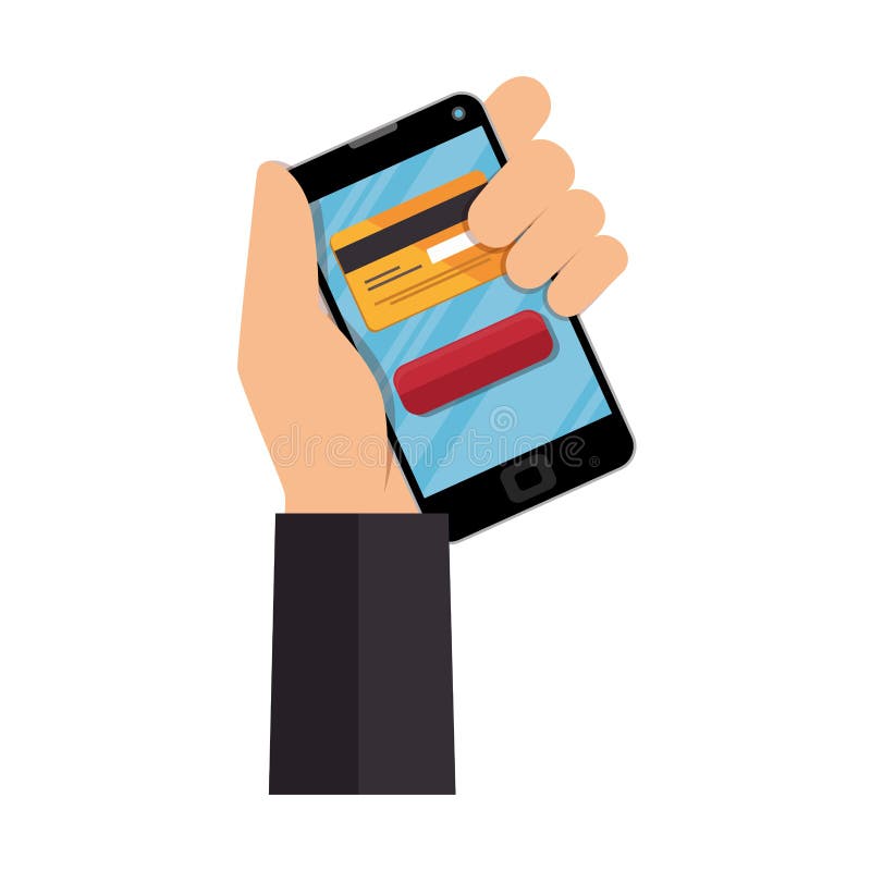 Smartphone with Commercial App Stock Vector Illustration of