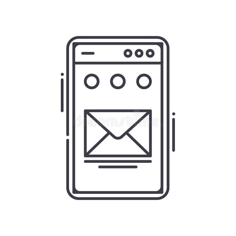 Smartphone Concept Icon, Linear Isolated Illustration, Thin Line Vector