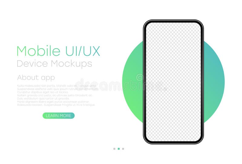 Smartphone cu ecran transparent gol. șablon de telefon mobil realist fără cadru pentru informații sau prezentare. design UIUX royalty free illustration