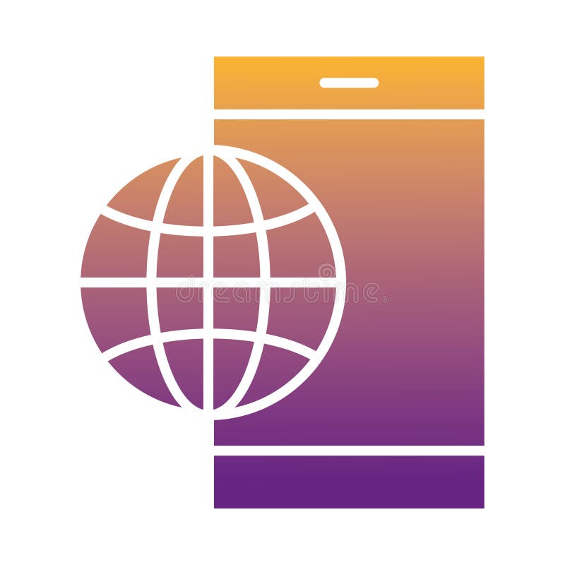 Smartphone device tech and sphere browser degradient style icon vector illustration