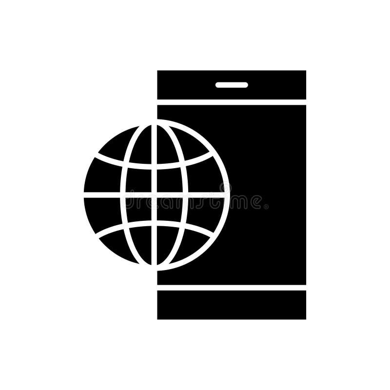 Smartphone device tech and sphere browser silhouette style icon royalty free illustration