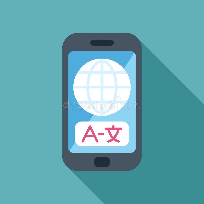 Smartphone displaying language translation app with globe icon, connecting cultures through mobile technology vector illustration