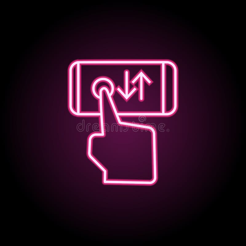 Smartphone, disturb, move, finger neon icon. Simple thin line, outline vector of touch gesture icons for ui and ux, website or vector illustration
