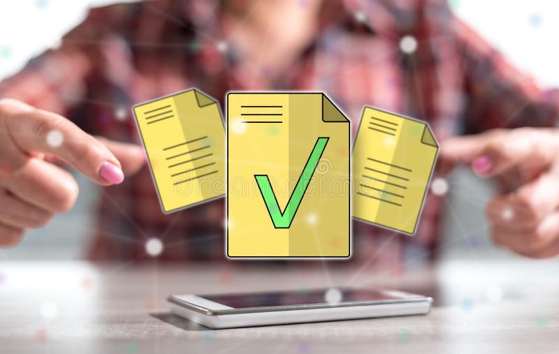 Concept of document validation stock image